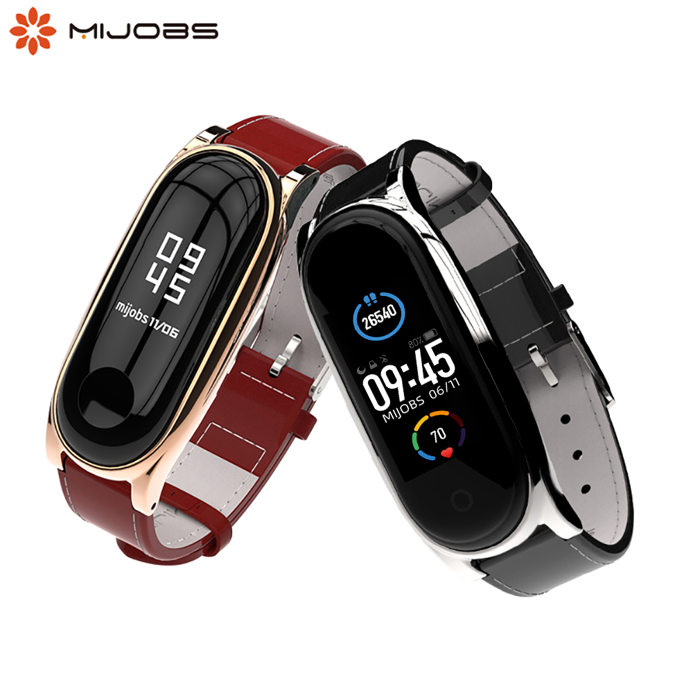 Fitness Tracker Band - Pulseira de Couro Genuíno para Xiaomi