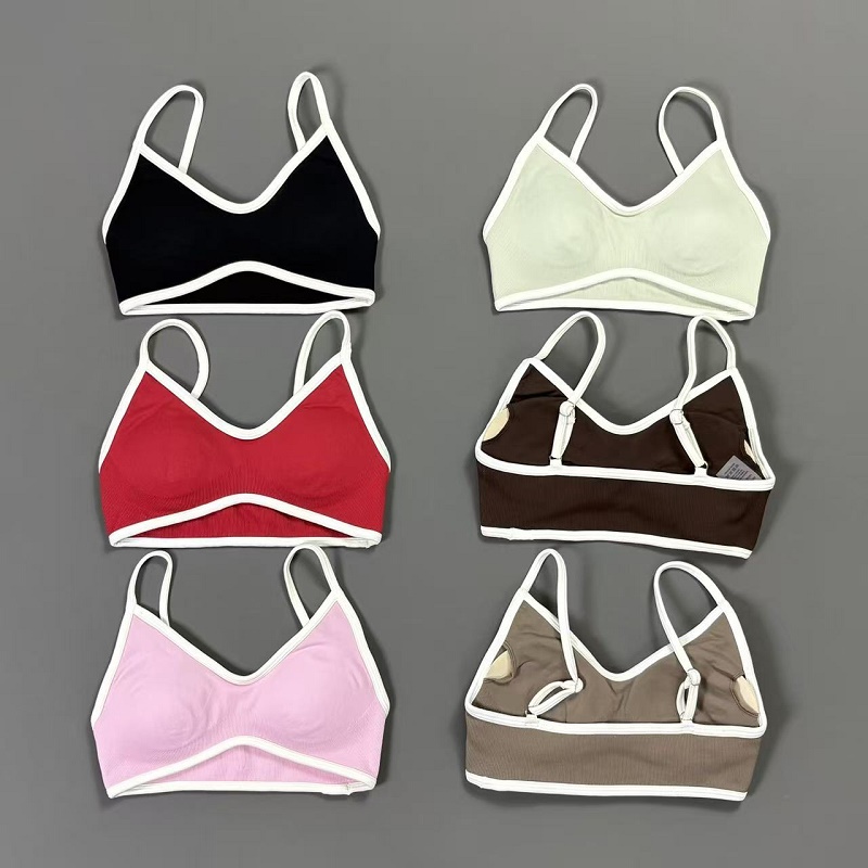 Yoga Fitness Tapis - Sutiã Esportivo Feminino Contrastline com Decote