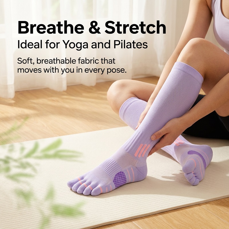 1/6 Pares de Meias Longas Femi - Yoga Fitness Youtube avaliação e preço