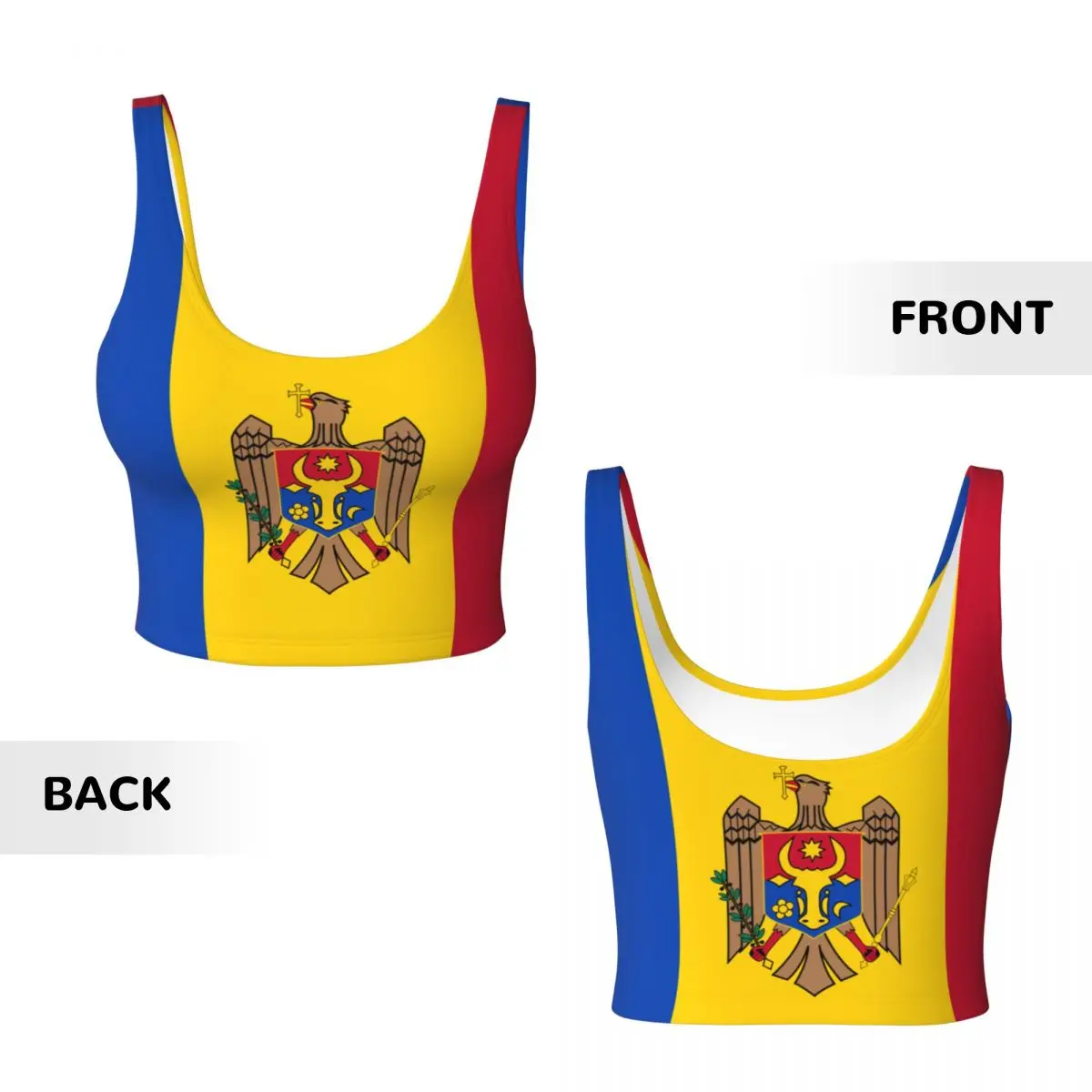 Bandeira da Moldavia Tops Bási - Yoga Và Fitness avaliação e preço